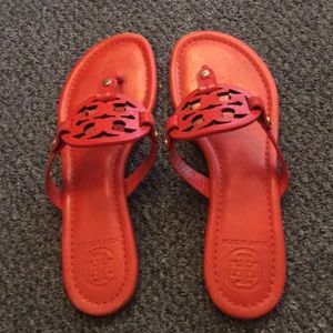 Tory Burch Miller Sandals. Bright Pomander!